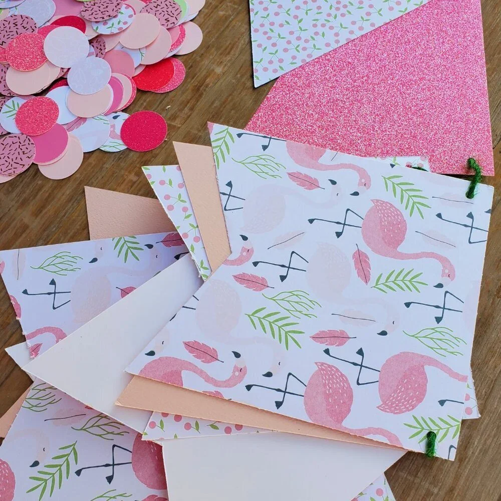 Flamingo Pink and Green Party Decorations Set